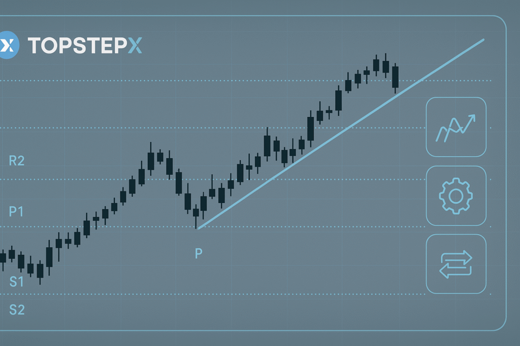 Drawing trendlines using Rank 5 pivots on TopstepX charts