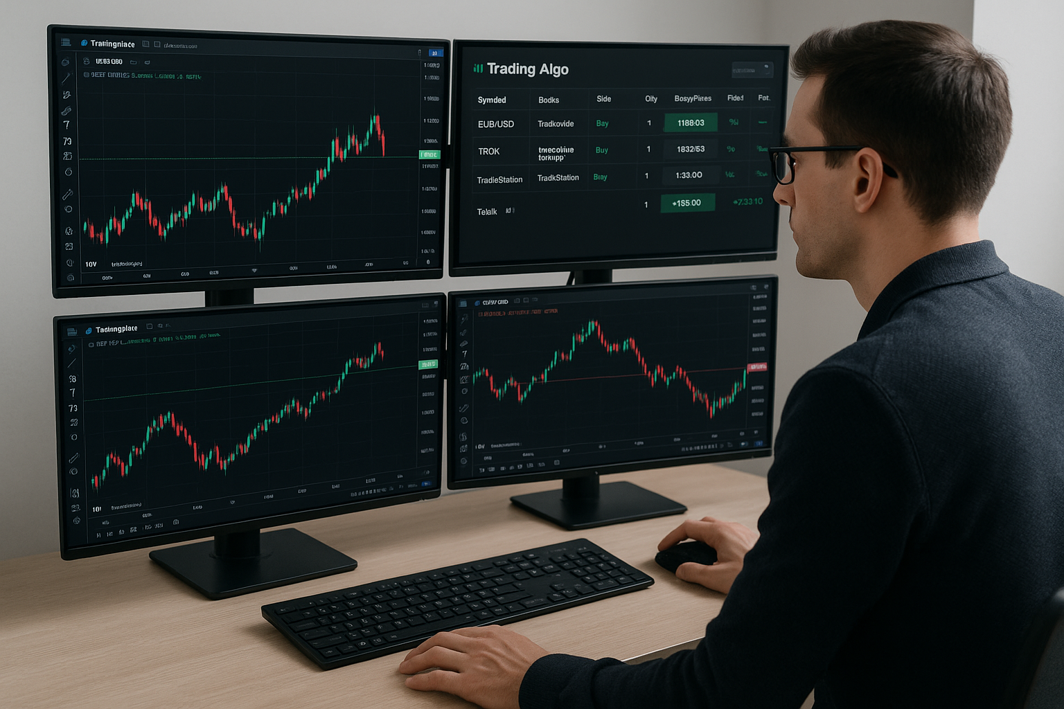 Infographic showing 5 key tips to improve trading with automated trading tools, including strategy planning, risk management, journaling, and execution using platforms like Tradovate and TradingView.