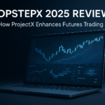 TopstepX 2025 Review – ProjectX-powered trading dashboard interface on laptop screen