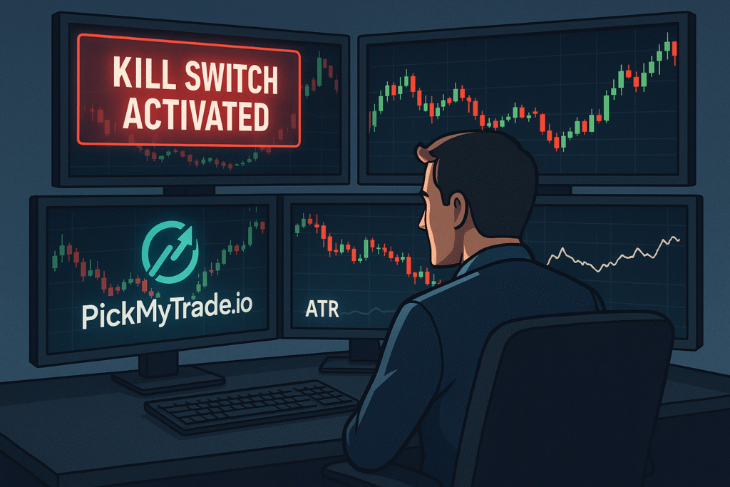 Trader using Bulenox automation and PickMyTrade with ATR and kill switch for risk protection