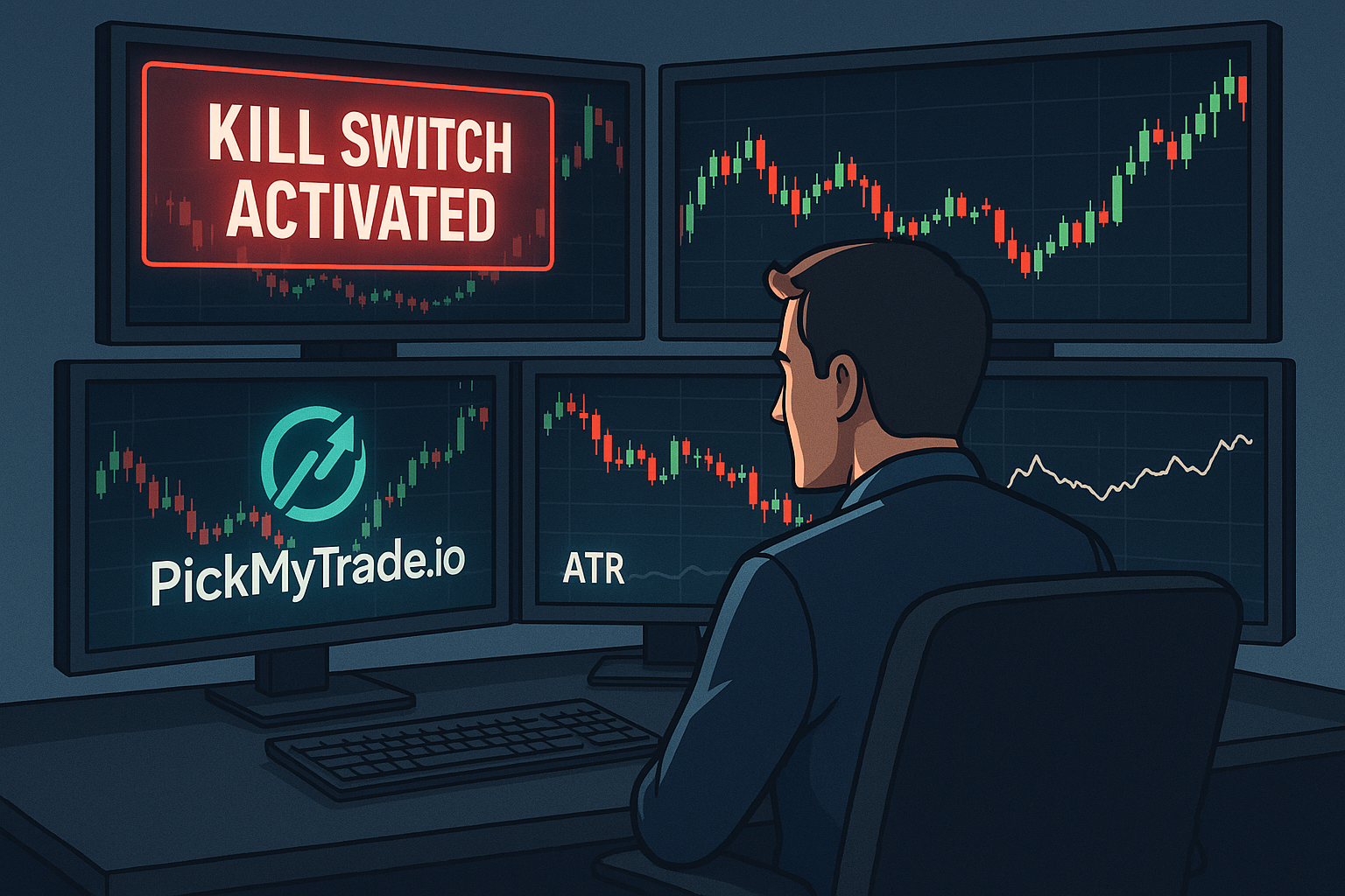 Trader using Bulenox automation and PickMyTrade with ATR and kill switch for risk protection